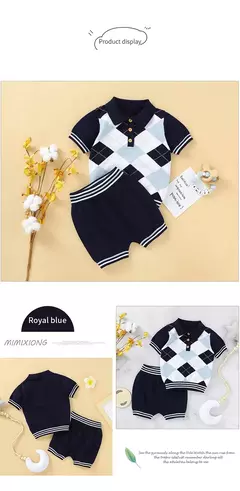 Imagem do Tops e calças de manga curta para bebê, criança, meninos, roupas de meninas, roupas recém-nascidas, roupas infantis, verão, moda, 2pcs, 0-18m
