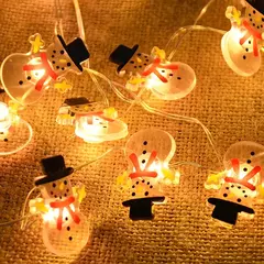 Imagem do 2m 20led papai noel floco de neve led luz corda decoração de natal para casa ornamento da árvore de natal 2024 navidad crianças presente ano novo