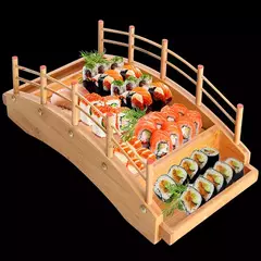 Imagem do Bandeja De Sushi De Madeira Japonesa para Cozinha, Louça De Cozinha, Barcos Ponte, Prato De Sashimi De Pinho, Bandeja Criativa, Decoração Ornamento, Madeira