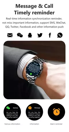 LIGE-Luxo Full Circle Touch Screen Smart Watch para Homens, Bluetooth Call, Faixa de Aço, Impermeável, Esportes, Fitness, Android, iOS - comprar online