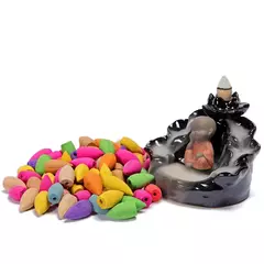 100 pces misturados cones de incenso usados para oud refluxo queimador de incenso cone cheiro mistura de incenso aromaterapia - comprar online