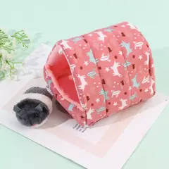 Cama pequena para animais de estimação, mini gaiola fofa, tapete quente, ninho de cobaia, casa de hamster, coelho, casa do esquilo, inverno - loja online