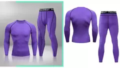 Conjunto de Roupa Interior de Compressão Térmica Masculina, Roupa de Treino Apertada, Treino, Corrida, Fitness, Desporto, Ginásio, Roupa Desportiva na internet