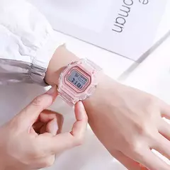 Luxo feminino rosa ouro silicone relógios moda feminina led relógio digital casual senhoras relógio eletrônico reloj mujer 2022 na internet