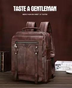 JEEP BULUO-Bolsa Masculina Casual para Laptop, Mochila de Couro Dividido, Bolsa para Computador, Alta Capacidade, Nova Tendência - Wolf Magazine