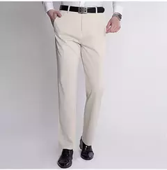 Calça casual elástica de seda no gelo masculina, calça larga fina de meia idade e idosa, verão na internet