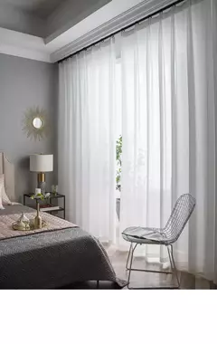 Branco Tulle Cortinas para a decoração da sala, Super macio, grande sentimento da mão, Modern Veil, Chiffon, Solid Voile Sheer, Cozinha - loja online