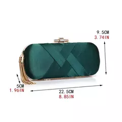 Sekusa-bolsa de noite com borla feminina, bolsa de ombro com corrente, festa de casamento