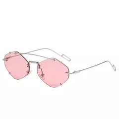 Óculos de sol sem aro para homens e mulheres, óculos de sol retrô, marca designer óculos UV400 Shades, óculos femininos