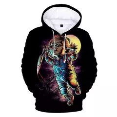 Chucky-Homens 3D Full-Print Hoodies Filme de Terror, moletom Hoodie, Traje Cosplay, Streetwear, Unisex, Nova Moda, 2024 na internet