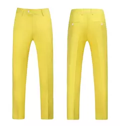 Calça masculina de alfaiataria cor pura, ocupação de negócio, slim fit, calças de escritório, fato formal masculino, casual - comprar online