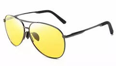 Óculos polarizados para aviação com armação Metail para homens, óculos de sol com mudança de cor, masculino Day Night Vision Driving