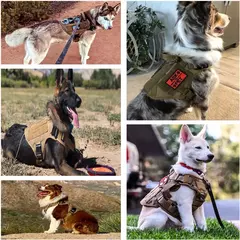 Imagem do Arnês militar grande para treinamento de cães, colete para animais de estimação, buldogue francês, pastor alemão malinois, acessórios táticos para cães