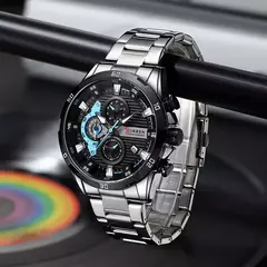 CURREN-Relógios masculinos de aço inoxidável, moda criativa, mostrador luminoso com cronógrafo, relógios de pulso casuais masculinos, relógio - Wolf Magazine