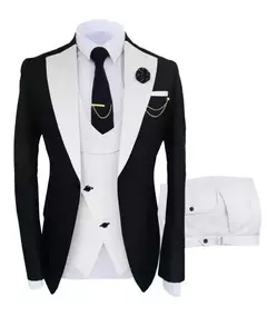 Ternos masculinos 3 peças sob medida melhor homem noivo casamento smoking fino ajuste jacquard duas cores blazer jaqueta colete calças smoking roupas - loja online