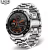 LIGE-Luxo Full Circle Touch Screen Smart Watch para Homens, Bluetooth Call, Faixa de Aço, Impermeável, Esportes, Fitness, Android, iOS