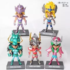 5 pçs/lote 11 CM Ouro Saint Seiya cavaleiros do zodíaco Shiryu Shun Jabu Hyoga Seiya PVC Action Figure Brinquedo Modelo Colecionável na internet