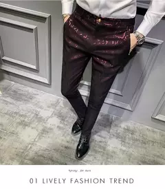 Clássico jacquard terno calças 2022 primavera homens calças sociais negócios magro casual formal calças de escritório terno na internet