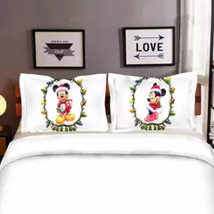 Natal mickey minnie jogo de cama capa edredon fronha casa têxtil roupa crianças presente cama king size conjunto - Wolf Magazine