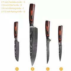 Sharp Japonês Chef Faca Set, Facas de Cozinha, Laser Damasco Padrão, Cleaver Slicing Utility, Santoku, 1-10 Pcs - Wolf Magazine