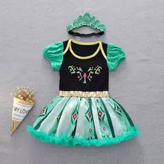 Baby Romper TUTU Vestido Com Headband Infantil Baby Princess Girl Roupas Tamanho 3-18M Cute Design Baby Dress Party Trajes - comprar online