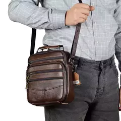 Sacos de couro genuíno para homens, bolsa crossbody masculina, mini pad, bolsa de ombro para menino, marca de luxo, moda quente - loja online