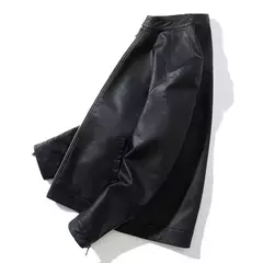 Jaqueta de couro do falso dos homens da motocicleta 8xl jaquetas masculinas preto jaqueta de couro masculino outwear masculino do plutônio de couro dos homens casacos marca - loja online