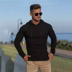 Nova moda inverno camisola com capuz homens gola quente mens blusas slim fit pullover homens clássicos sweter homens malhas puxar homme na internet