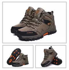 Botas de neve de couro impermeáveis para homens, tênis super quentes, botas de caminhada ao ar livre, sapatos de trabalho, marca de inverno, tamanho 39-47 - comprar online
