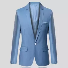 Blazer fino monocromático para homens, jaqueta de escritório masculina, tamanho grande, preto e azul, casaco de casamento coreano - Wolf Magazine