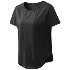 T-shirt monocromática de manga curta para mulheres, top de fitness solto, camisa de treino casual na internet