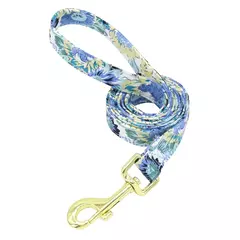 Personalizado Dog Collar e Leash Set, Nylon Imprimir Cães ID Coleiras, Pet Chumbo Corda Belt, Flor Acessórios, Small Medium Large Dogs - loja online