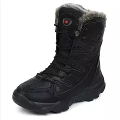 Botas de neve de pelúcia impermeáveis masculinas, tênis super quentes, tornozelo, botas ao ar livre do deserto, inverno na internet