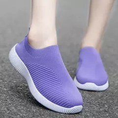 Tênis slip-on vulcanizados para mulheres, sapatos baixos, mocassins ambulantes, plus size 42, alta qualidade na internet