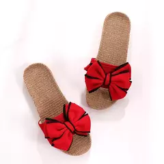 Glglgege-Slides casuais de verão feminino, chinelos de linho confortáveis, chinelos de linho listrado, sandálias plataforma, sapatos para senhoras - loja online