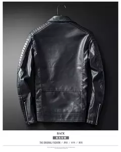 Jaqueta de couro PU para homens, casaco com zíper oblíquo, streetwear para outono e inverno, tamanho asiático M-XXXL, 14 na internet