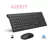 Combo de teclado e mouse sem fio, 2.4G recarregável AZERTY Keyboard Set, ergonômico para computador, Mac, PC, laptop, TV