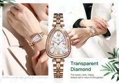 OUPINKE-Conjunto de relógio quartzo impermeável feminino, relógios de luxo, espelho safira, mostrador diamante, movimento suíço, pulseira, colar na internet