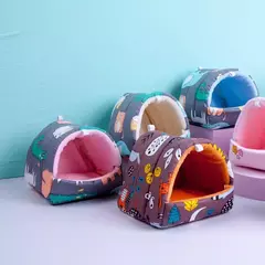 Cute Cartoon Mini Cage para Pet, Cama de dormir, Soft Mat, Casa, Coelho, Esquilo, Cobaia, Ninho, Animal pequeno, Ratos, Rato, Hamster, Inverno, Casa - loja online