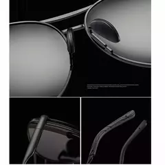 Imagem do Óculos polarizados para aviação com armação Metail para homens, óculos de sol com mudança de cor, masculino Day Night Vision Driving
