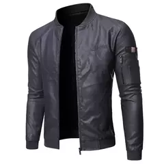 Imagem do Jaqueta de motocicleta Slim Fit masculina, jaquetas de couro falso, jaquetas PU quentes, roupas de marca, casaco de inverno S a 3XL, 2023