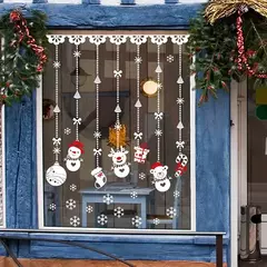 Decoração de Feliz Natal para casa, parede e janela adesivos ornamentos, guirlanda de ano novo, Noel Festoon, 2022, 2025 - Wolf Magazine