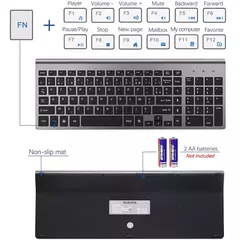 Imagem do Conjunto de Teclado Sem Fio Francês, Layout AZERTY, Ultra Fino, 2.4G, Silencioso, Chave de Tesoura Compacta, Mac, Windows, PC, Laptop, TV Box