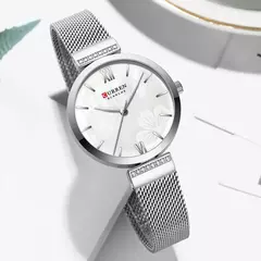 Imagem do CURREN-Relógio de quartzo em aço inoxidável feminino, bracelete elegante, relógio feminino, vestido feminino, moda luxuosa, dourado