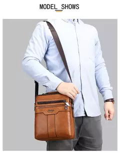 JEEP BULUO-Bolsas de Ombro Crossbody para Homens, Bolsa De Couro Dividido, Bolsa De Mensageiro De Negócios, Bolsa De Alta Qualidade, Moda Quente - comprar online