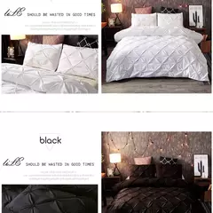 Pinch plissado conjuntos de cama de poliéster, Black Duvet Cover Set, Bedclothes King Size, Luxo Home and Hotel Use, sem enchimento, sem folha, 2 pcs, 3pcs - comprar online