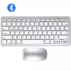 Ultra-Slim Bluetooth Teclado e Mouse Combo, Tecla Mudo, Mouse sem fio, Ratos para Mac, iPad, iPhone, iOS, Android, Windows