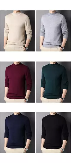 MRMT-suéteres masculinos de gola alta meia caxemira, pulôveres de malha para jovens masculinos, malhas finas, novíssimo, 2024 - comprar online