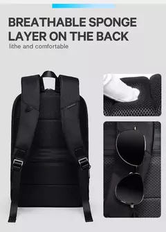 Imagem do BANGE-Mochila Laptop impermeável para homens, bolsas de ombro leves escaláveis para homens, negócios e viagens, moda clássica, viagens e motociclista, 15,6";;VERDADEIRO;;"Blue,43 x 31 x 7 cm