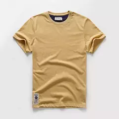 Camiseta masculina de algodão cor sólida t camisa masculina causal o pescoço básico tshirt masculino alta qualidade clássico topos - loja online